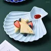 Assiettes Pétoncle Creative Dumpling Assiette En Ligne Celebrity Odd-shape Art Salad Céramique Fruit