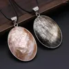 Pendant Necklaces 2023 Natural Shell Alloy Black Orange Oval Retro Classic Party Necklace Jewelry Exquisite Gift For Women