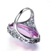 Anillos de racimo de plata de ley para mujer, anillo Punk 925 auténtico, joyería de piedra púrpura Vintage, regalo de boda para mujer