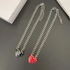 Choker gwiazda CZ Stone Red Black Emalid Naszyjnik dla kobiet pentagram słodka biżuteria Y2K 2000S Estetyczna harajuki