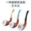 Smoking Pipes Direct Selling New Product Curved Resin Pipe Creative Colorful Handle Imitation Solid Wood Filter Pipe