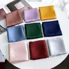 Scarves 2023 Women Silk Square Scarf Fashion Summer Solid Satin Neck Hair Tie Band Beach Hijab Head Female Foulard Free