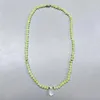 Ras du cou Femme Rondelle Pierre Naturelle Sautoir Vert Clair Jade Corde Attachée Forme Géométrique Cristal Pendentif Bijoux Plage Accessoire