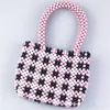 Stuff Sacks New Fashion Color Block Handbag for Women Designer High Quality Hand-woven Ladies Party Bag Top-handle Beach Bag