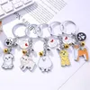 New Cute Metal Dog Keychain Pet Teddy Samoyed Siberian Husky Pendant Keyring For Women Men Bag Ornament Car Key Holder Souvenir Gift