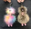 Boule de fourrure colorée porte-clés faveur du parti mignon en peluche ornements d'autruche forme animale sac à dos voiture accès FY3458 0518