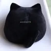 8 cm ronde vet kattenspeelgoed zwart knuffeldier kat pluche dobbeltje kussen kussen speelgoed verjaardagscadeau voor kinderen decoreren