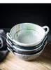 Bols Japonais Céramique Double Oreille Pierre Bol Nouilles Instantanées Ramen Pâtes Plat Pot Porcelaine Cuisine Riz Et Soupe Salade