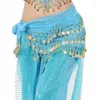 Scene Wear Thailand/Indien/Arab Belly Costumes paljetter Tassel Dance Belt Sexig Women Dancer kjol Hip Scarf Show