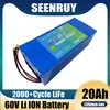 SEENRUY E-BIKE BATTERY 60V 20AH 18650 LI-ION BATTERY PACK 30A BMS HIGH POWER Protection Output 20000MAHバイク変換キット