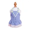 Chat Costumes 68UE Fille Chien Vêtements Costume Vêtements Fête D'anniversaire Robes Chiot Robe Florale Dentelle Vacances