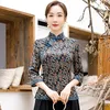 Women's Blouses Shirts Oriental Style Women Shirt Traditional Chinese Blouse Cheongsam Lady Clothing Qipao Dress Mandarin Collar Gown Vestido M4XL 230517