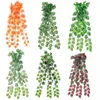 装飾的な花98cm人工吊り植物偽の常緑樹の葉の壁パネル家庭用装飾アクセサリーウェディングリースのためのbegonia