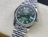 Erkekler Sapphire Cam 41mm Datejust Başkan Watch 904L Paslanmaz Çelik Çerçevesi Otomatik Mekanik Erkek AAA İzle Yeşil Dail