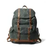 Backpack Large Capacity Waxed Canvas Vintage Style Men Travel Rucksack European Outdoor Male Shoulder Bag