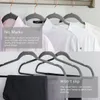 Hangers Racks ABS Flocking Non-slip Seamless Hanger Clothing Store Finishing Hanger Gold Hook Storage Household Clothes Rack Magic Hanger 230518