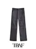 Women S Pants S Traf Celana Wanita 2023 Mode Baru Kargo Satin Sutra Solid Di Manset Panjang Mujer 230517