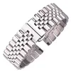 İzle Bantlar Paslanmaz Çelik Saat Bantları Gümüş Cilalı 16 18 19 20 21 22mm Metal İzle Bilezik Kayışı Aksesuarları 230518