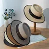 BERETS RETRO SOMMER SUN HAT LETTER M STRAW VISOR Temperament Flat Panama S Womens Sea Beach Vacation Leisure Sunscreen 230517