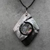 Pendentif Colliers Naturel Noir Shell Patchwork Losange Collier Bijoux Nacre Pour Femmes Hommes DIY Charmes Cadeau