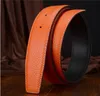 Bälten 110 Signers Belts Classic Fashion Business Casual Belt Wholesale Herrmidja Womens Metal Buckle Leather Bredd 3,8 cm Orange