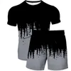 Męskie ścieżki ślady męskie Męskie drukowanie 3D Shorts Shorts Twopiece Streszczenie Painted Tshirt Suit męski i damski trend 230517