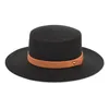 Wide Brim Hats 2023 Summer Beach Straw Hat Female Casual Panama Lady Women Flat Leather Belt Cap Girls Sun Chapeau
