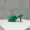 Pantofole con tacco alto sandalo stile europ stile femminile designer moda strass lettera decorazione diamante, confezione completa