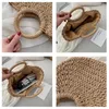 Rzeczy worki swobodne półksiężyc rattan torebki wiklinowe tkane duża pojemność Tote Summer Beach Straw Bag