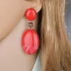 Ohrstecker XIAONIANSHI Mode Große Vintage Bunte Ovale Geometrie Acryl Aussage Für Frauen Schmuck Geschenk Zubehör