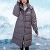 Jaquetas femininas Slimming Sweater 2023 Long Winter Coat Tole de capa quente casacos com capuz com bolsos casuais acolchoados