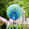Garden Decorations Peacock Wind Spinner Hanging Decor Glass Chimes Ornaments Indoor Outdoor Yard Patio Porch Decoration Unique Gift 230518