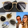 Fashion Designer Ladies Foldable Sunglasses Circular Gradient Lenses Everyday Carry Mens Vintage Modern Style 2039 size 55-22-145