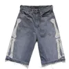 Herenjeans Kapital Hirata Hohiro losse ontspannen broek geborduurde botwas gebruikt ruwe rand denim shorts voor mannen en vrouwen casual 230519