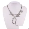 Anhänger Halsketten 2023 Modeschmuck Gothic Tyrannosaurus Skelett Dinosaurier Halskette Golden Silber Schwarz Kette Choker für Frauen1 Dro Dhtej