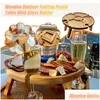 Andra köksmatsal bärbara picknick vinbord trä kök utomhus fällbara kambord med glashållare droppleverans hem dhfae