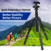 Tripods Q666 Lightweight Camera Tripod Stand Stativ tripode Portable Professional Aluminum Travel Monopod Ball Head Compact for DSLRs 230518