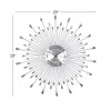 23 Silver Metal Starburst Wall Clock with Crystal Embellishment