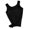 Camisoles Tanks Fashion Women Solid Color Elastic Camisole med bh -kuddar tunn bottenväst casual streetwear