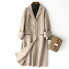 Misto lana da donna 2023 Cappotto double-face Donna Alpaca Donna Cappotti lunghi Tasche Giacca autunno inverno Donna 38014 WYQ1753