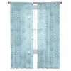 Curtain Christmas Winter Snowflake Tile Tulle Curtains For Living Room Home Kitchen Decor Bedroom Office Voile Drapes Window