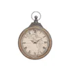 21 Reloj de pared estilo reloj de bolsillo de metal marrón con acento de cuerda