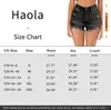 Hole Womens Woman Haola Shorts Strappato Summer Fashion Denim Raw Hem Distressed High Waist