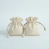 Gemelli 50 pezzi Borsa per gioielli in tela di cotone Piccola borsa in tela naturale per collana Anello per orecchini Borsa per matrimonio Festa di Natale Regalo di caramelle 230519