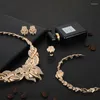 Necklace Earrings Set Est African Nigerian Woman Wedding Fashion Bracelet Jewelery Costume Accessories