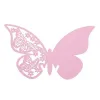 Party Decoratietabel Mark Naam Papier Laser Cut Cards Butterfly Vorm Wijnglas Plaatskaart voor bruiloft A0529