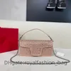 10A Fashion Baguette Diamond Bag V Logo Genuine Leather Shoulder Bag Women Chain Flap Bag Raindrop Shiny Bag Body Luxury Large Capacity Swarovski Decorative Bag