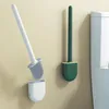 Supports de brosses de toilette Brosse respirante étanche à l'eau avec base Silicone WC Tête plate Flexible Poils souples Support à séchage rapide 230518