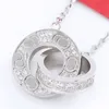 Diseñador de collar de corazón para hombre cadena de oro para mujer joyería chapada en oro plata titanio acero anillos dobles collares de amor diseñador mujeres regalo de boda al por mayor