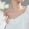 Charm Romantische Roze Kers Sieraden Set Voor Vrouwen Elegante Zoete Roos Bloem Ketting Oorbellen Huwelijkscadeau R230603